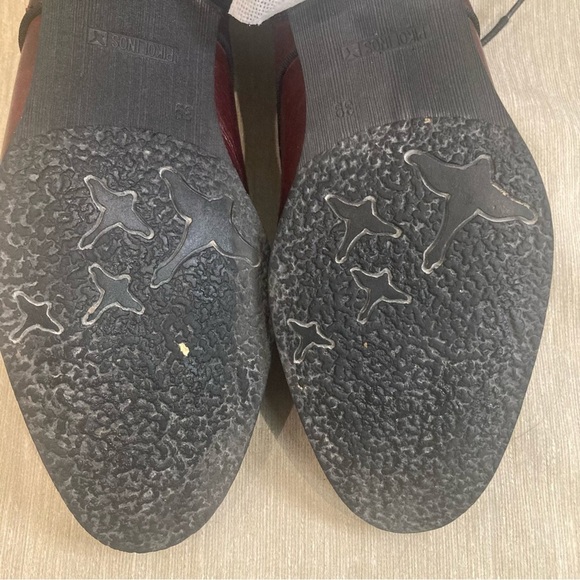 PIKOLINOS SZ  39 Ox Blood Oxford Wingtip Leather and Metal Sheen Lace Up Brogues - Picture 9 of 11